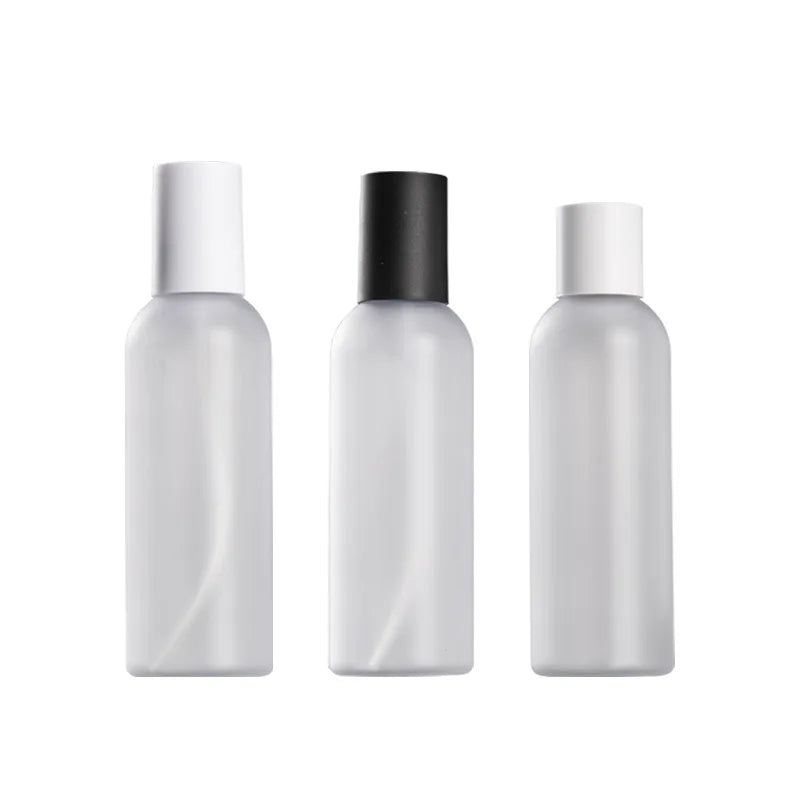 Luxury Empty Clear Frosted Plastic Toner Spray Bottle 200ml Body Lotion Pump Bottle with Matte Black or Matte White Cap