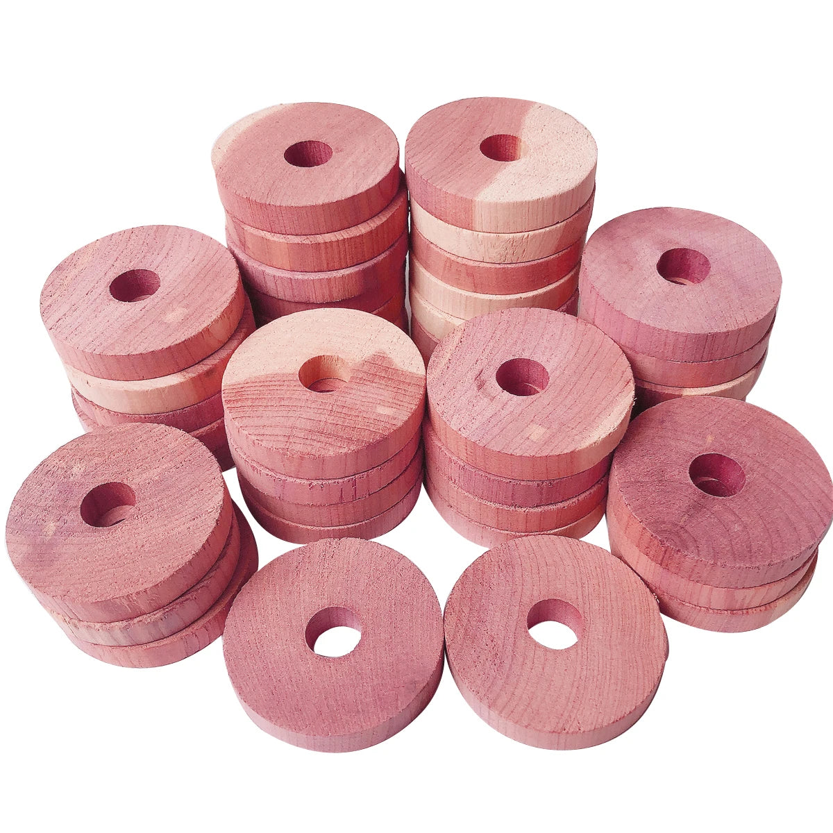 Factory Wholesale Natural Cedar Wood Blocks Wardrobe Closet Drawer Cedar Accessories Hanger Ring Red Cedar Rings