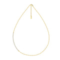 SC63 RINNTIN 925 Sterling Silver 14K Gold Plated Cubic Zirconia Tennis Chain Paperclip Link Chain Choker Dainty Jewelry