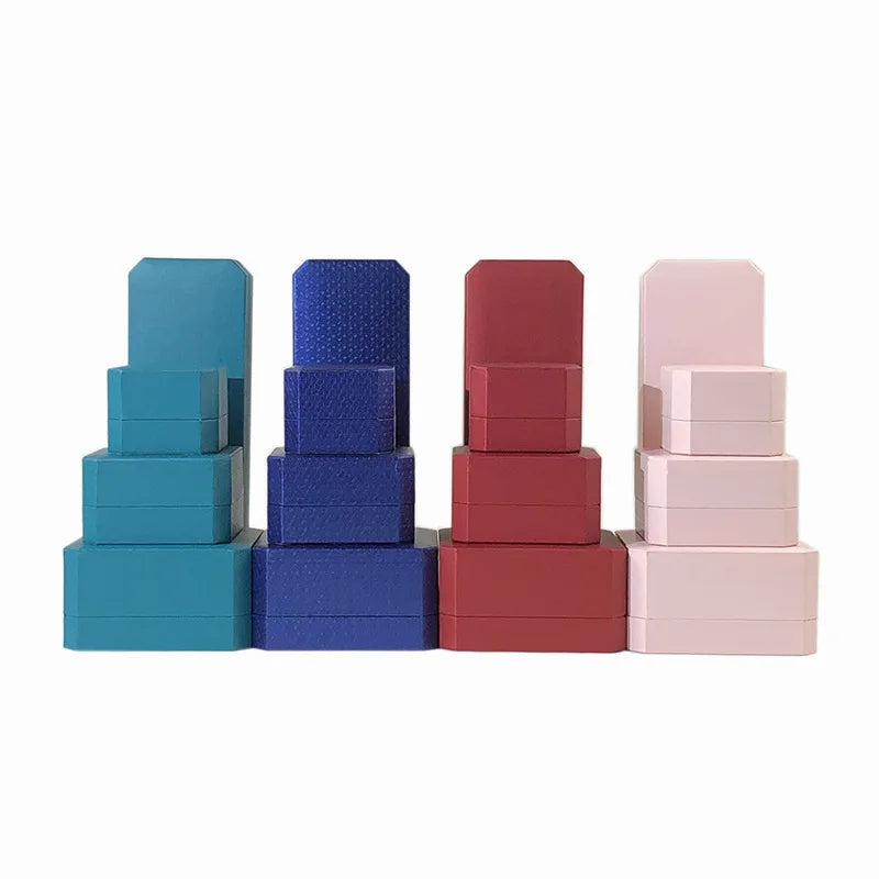 Premium Velvet Jewelry Gift Box Suite Featuring Aesthetic Driven Branding Refined Square A1 Ring Organizer Case