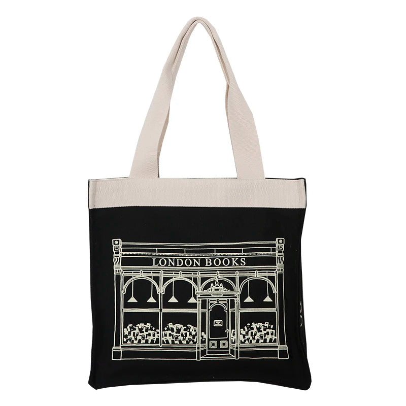 Personalised Eco-friendly Natural Cotton Canvas Shopping Travel Bag Custom Silk Screen Logo Shoulder/Hand Handles for