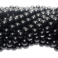 Wholesale 4-12mm Natural Black Agate Smooth Round Loose Beads for Jewelry Making & Designer