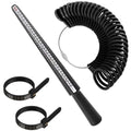4pcs/set USUK Ring Manderl Stick 1-17 U.S. Code Ruler 0-13 Black Mido Finger Gauge Circle Plastic Ring Sizer Measuring Kit