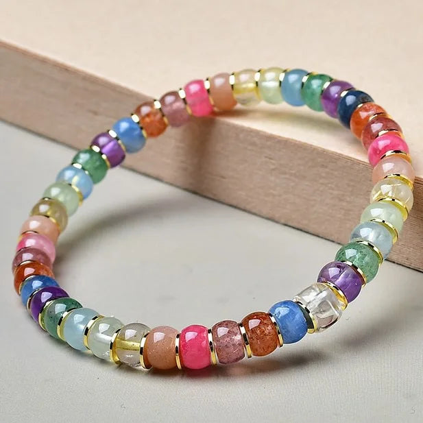 Natural Crystal Bracelet Multi-treasure rainbow Ball Straight Cut Fashionable Carving Home Decoration Gift Creative
