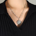 Wholesale Waterproof Stainless Steel 18k PVD Gold Plated Three Layer Collarbone Hook Chain Moon Lion Pendant Casual/Sporty