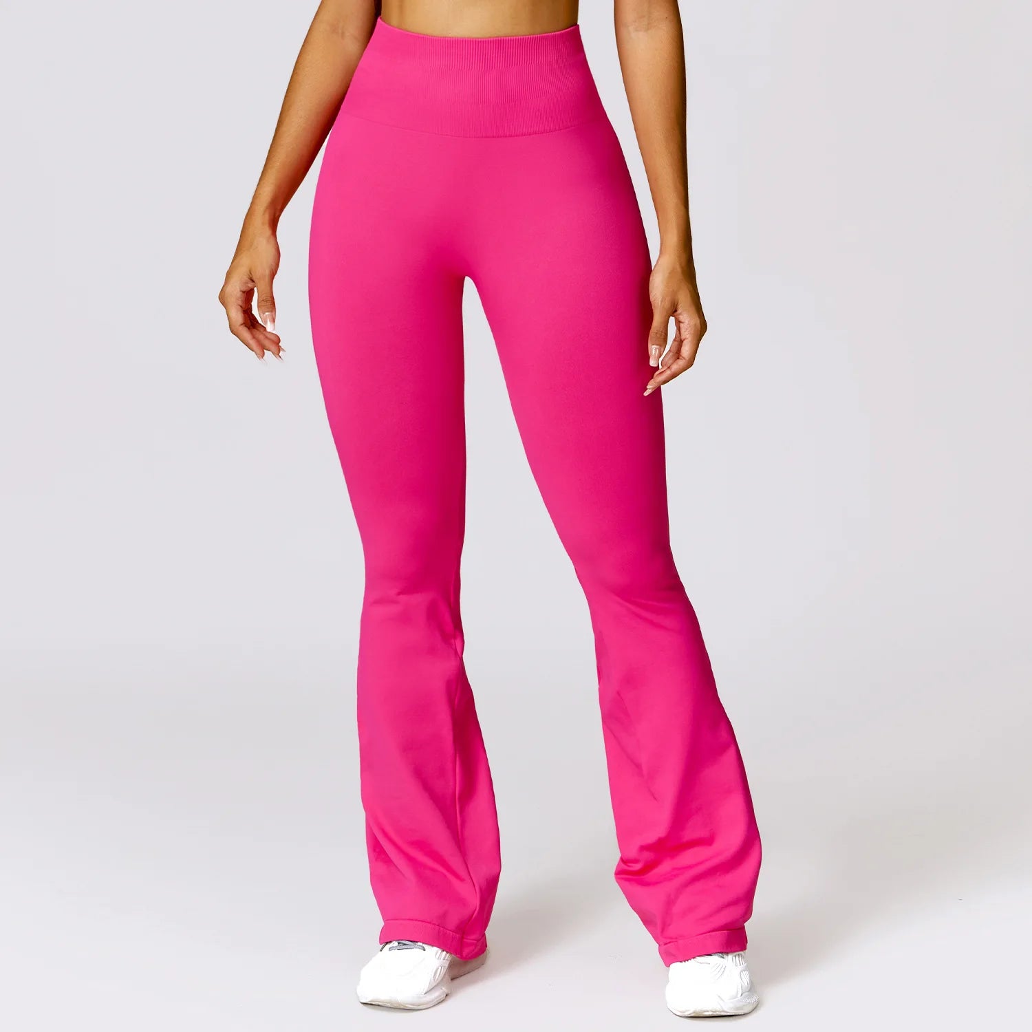 High Waist Ribbed Gym Women Yoga Pants Fitness Leggings Sexy Custom Workout Women Yoga Flare Leggings