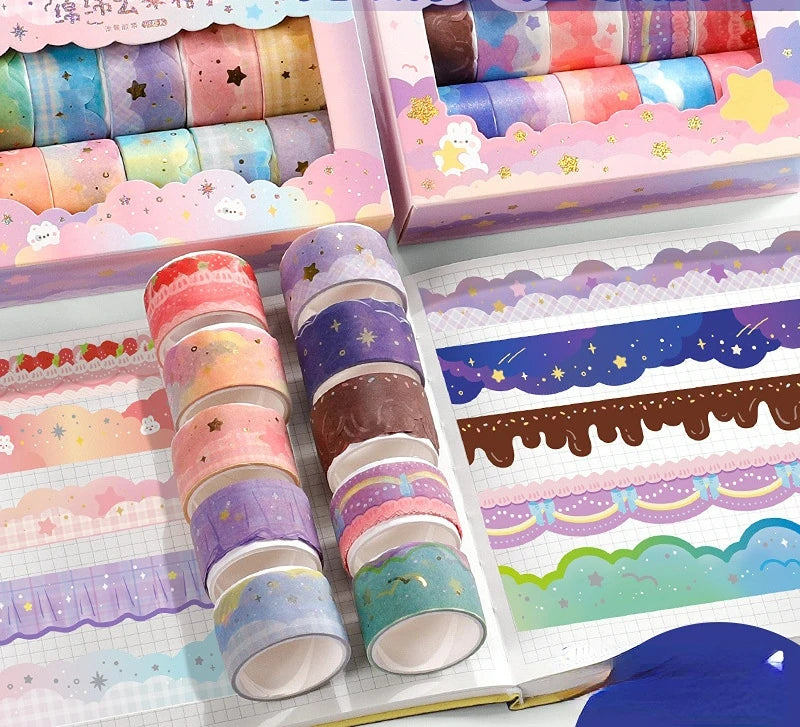 Dream Landscaping Washi Tape Creative Clouds Waves Street Scene Border  Handbook DIY Materials  Decorative Stickers 10 Rolls