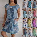 Bohemian Dress Hawaiian Style Summer Sleeveless Short Skirt Fashion Beach Surfing Party Vest T-shirt Dress for Women Clothing