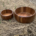 18-28 cm Eco-Friendly Acacia Wooden Salad Fruit Bowl Set for Parties