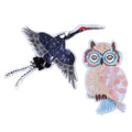Wholesale Owl Animal Design Custom Sequin Patch Cloth Stickers Decorative Iron-on Embroidery Patches for Clothing