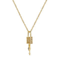 Fashion Jewelry Necklace Stainless Steel Crystal Lock Key Necklace Gold Plated Cz Zircon Love Key Pendant Necklace