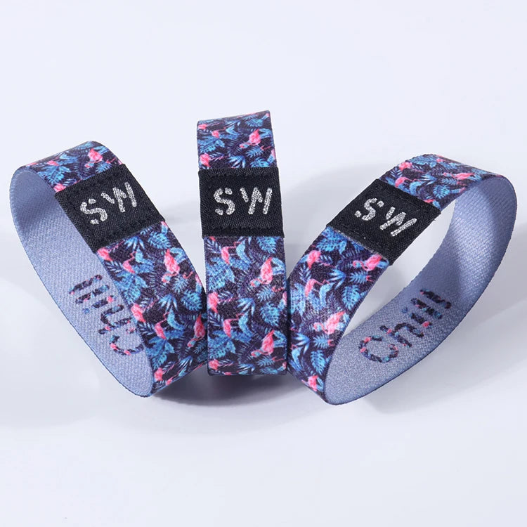 Custom Width Polyester Stretch NFC Wrist Band Elastic Fabric Wristbands