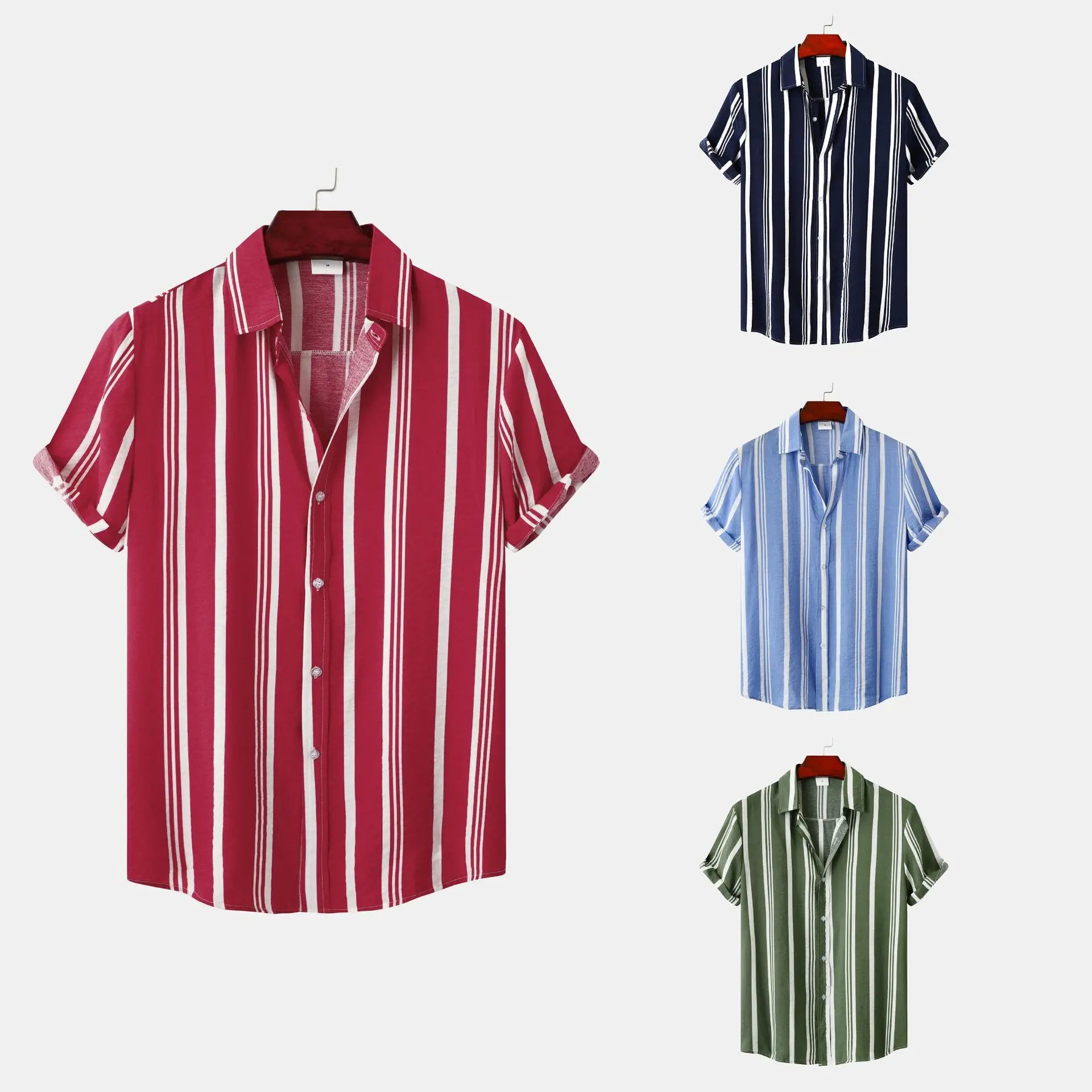 Minthson Men's Clothing Short-Sleeved Shirts Fashion  Hombre Man Casual  Printed Short Sleeve Shirts Lapel M-3XL Size