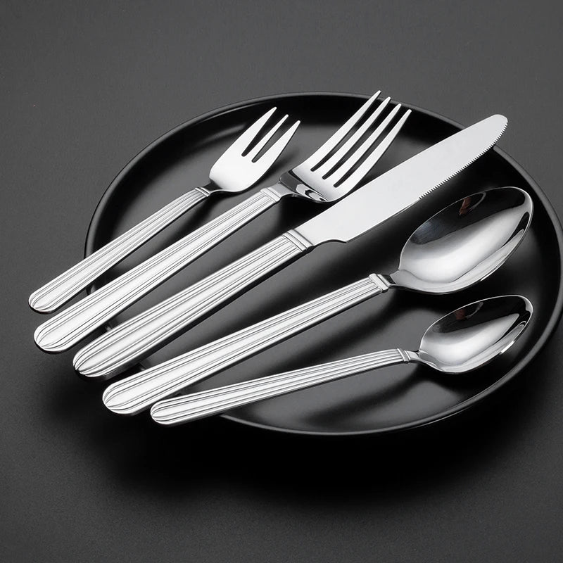 Jieyang Factory Wholesale Cheap Stainless Steel Cutlery Set Silver Dinner Knife Fork Spoon Tea Spoon Mirror Polish for Weddings