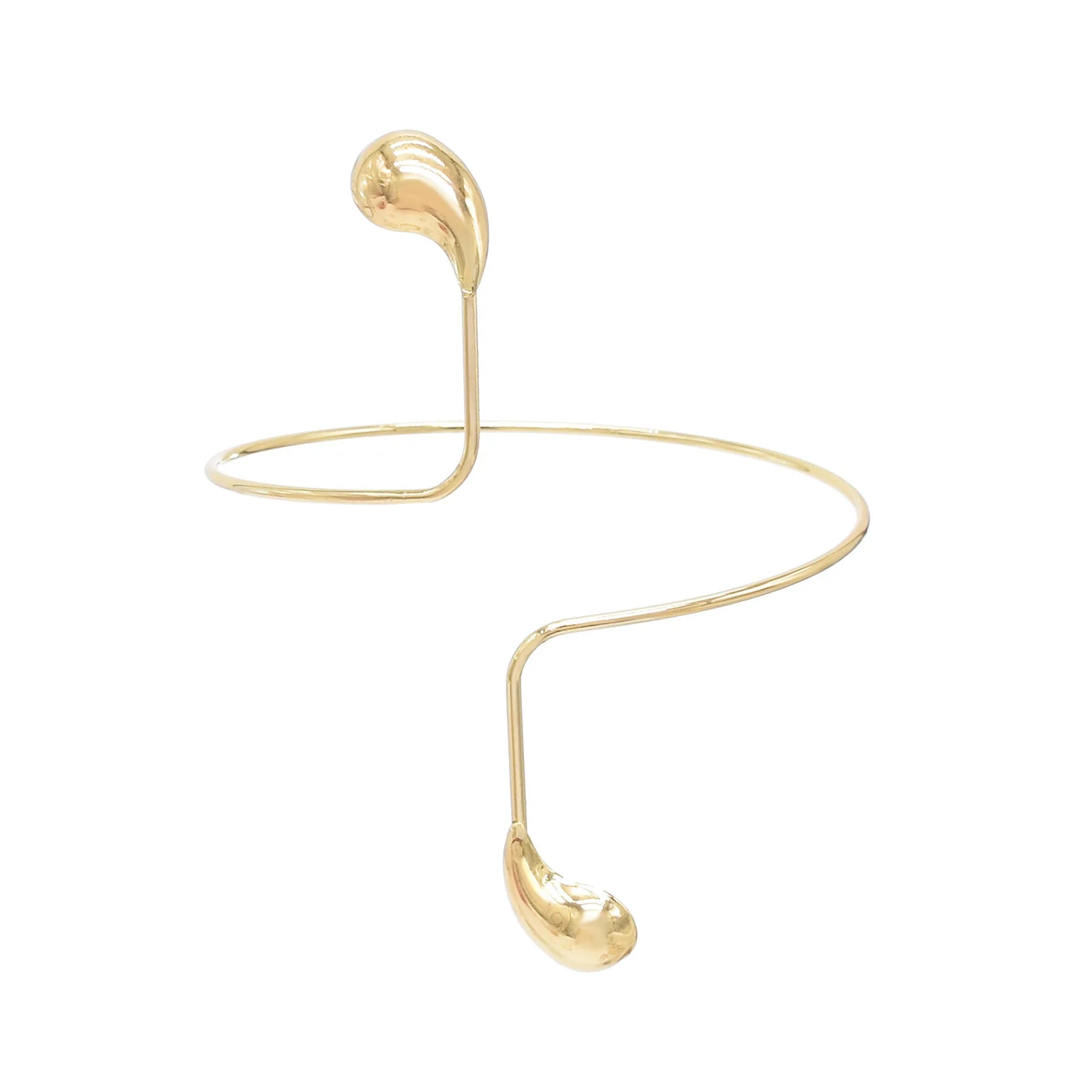 Gold Drop Shape Cuff Bangle Bracelet Open Wide Wire Bracelets Gold Wrist Cuff Wrap Bracelet Adjustable