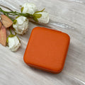 Free Sample Luxury Custom Pu Leather Label Zhida Mini Outdoor Travel Ornament Storage Box Earring Ring Pendant