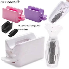 Nail Powder Recycling Box Glitter Diamond Powder Storage Collection Box With Funnel Double Layer Storage Box for Nails Powder