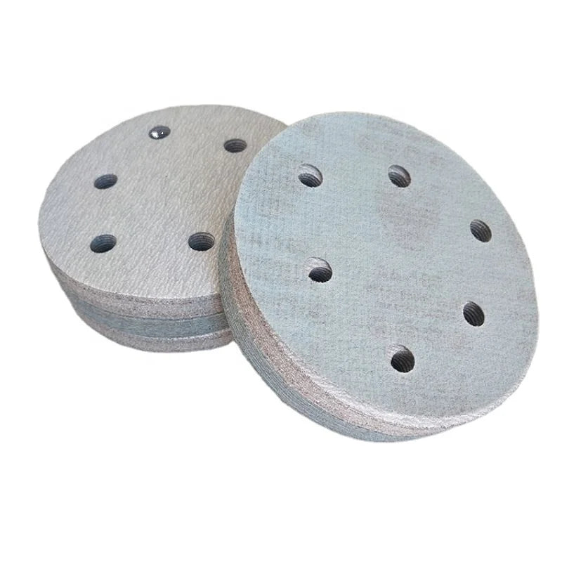 Abrasive Materials Specialty 5 Inch White Hook Ring Sandpaper Disc for Grinding & Polishing for Abrasive Applications