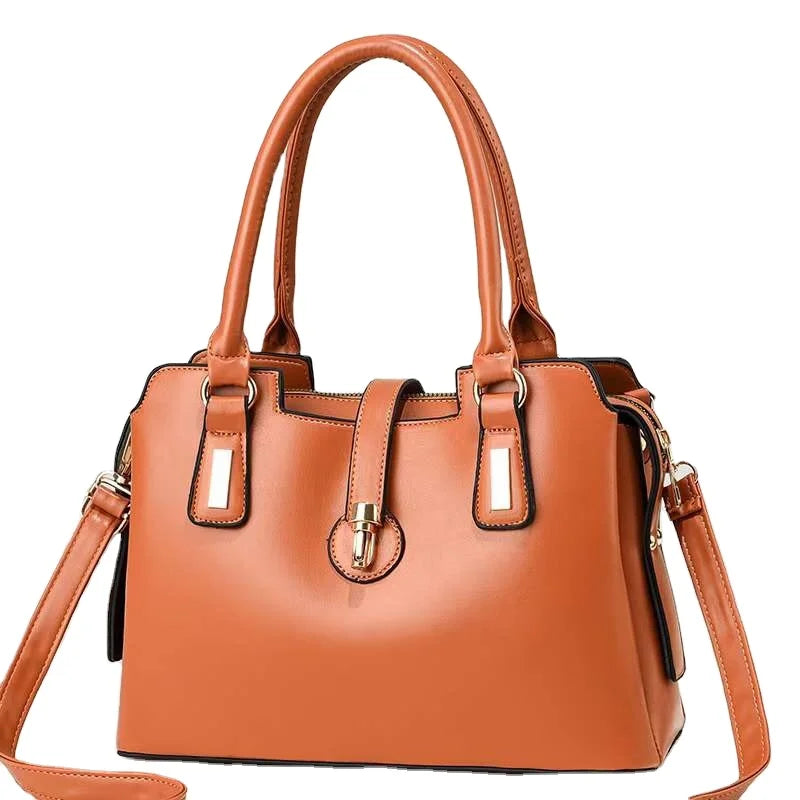 Simple Portable Large Capacity PU Leather Fashion Exquisite Handbags Ladies Bags