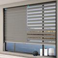 Perfect Fit European Sweet Double Layer White Box Simple Smart Day Night Alexa Controlled Motorized Zebra Roller Blinds