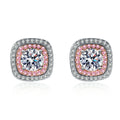 Manufacturer Wholesale S925 Silver Square Shape Micro-set 5mm Moissanite Stud Earrings for Women Party