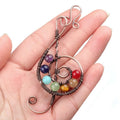 Chakra Healing Wire Wrapped Retro Pendant Music Symbol Stone Beads Pendants Necklace for Women Men