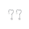 Enamel Small Sterling Silver 925 Heart Star Screwback Women Copper Stud Earring