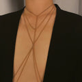 SC Multi Layers Lingerie Body Chain Bra Sexy Body Jewelry Necklace Nightclub Gold Harness Waist Body Chain for Women Girls