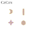 CZCITY Woman Tiny Trendy Small Minimalist Jewelry Earing Ear Ring Charm New Korean Stud Earring Set