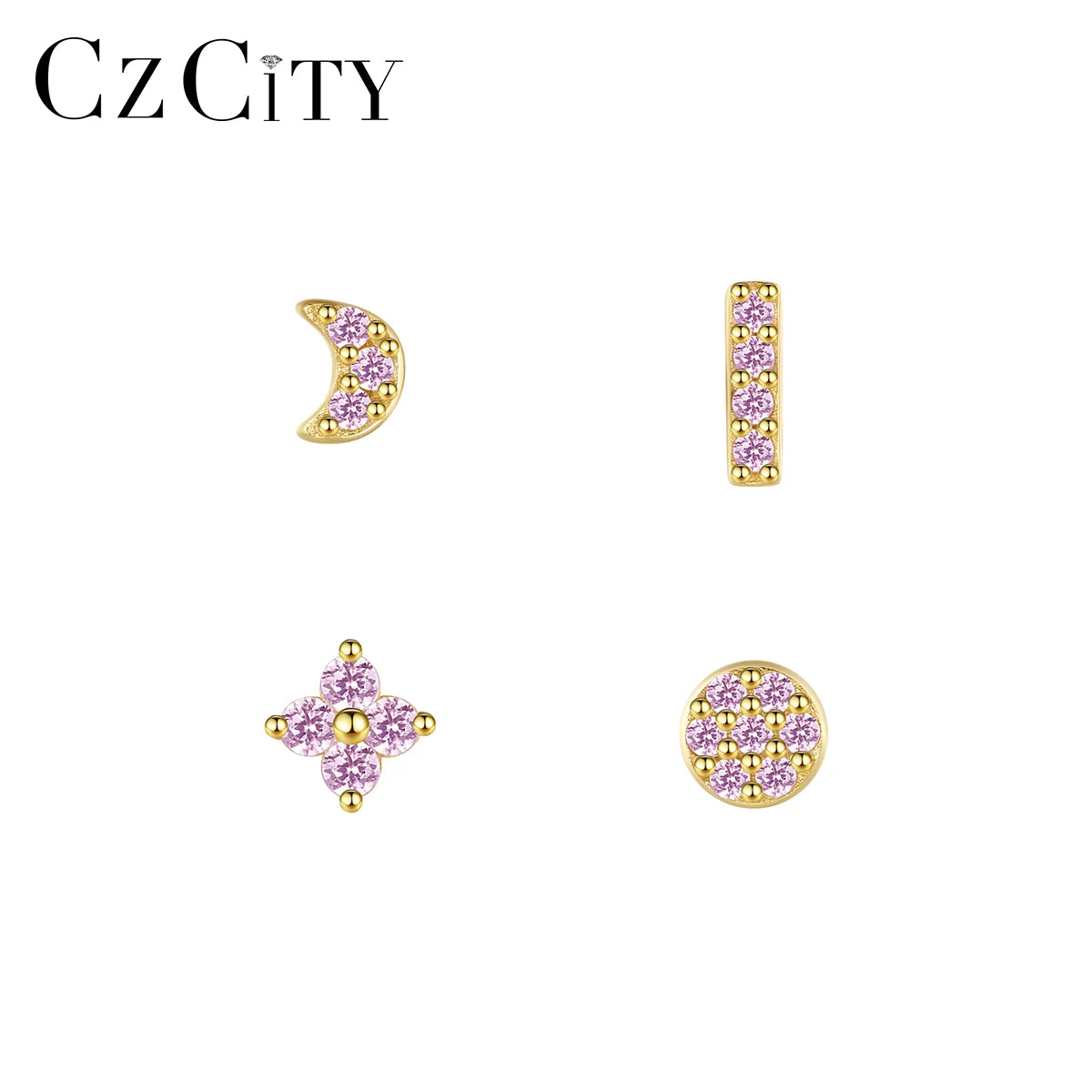 CZCITY Woman Tiny Trendy Small Minimalist Jewelry Earing Ear Ring Charm New Korean Stud Earring Set