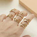 Hot Selling Adjustable Stainless Steel Initial Finger Rings Personalized Custom Engraved Letter Name 3d Love Heart Rings Women