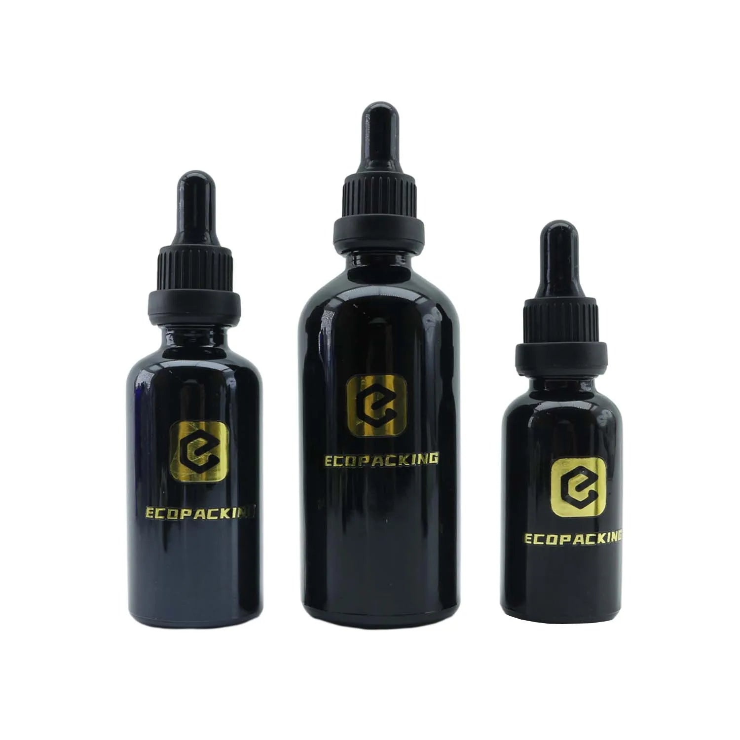 Luxury Glass Body Oil Glass Dropper Bottle 5ml 10ml 15ml 20ml 30ml 50ml 100ml Black Oil Perfume Dropper Bottle