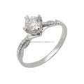AU585 14k Real Gold Jewelry Solid White Gold Moissanite Ring Finger Wedding Ring Supply English Certificate