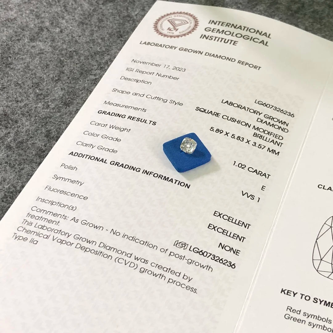 IGI  Certified 1.02ct  E VVS1 Wholesale Lab Created Diamond CVD Lab Grown Diamond