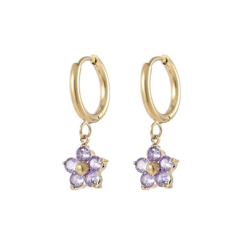 DAIHE Ins Korean Fashion Flower Earrings Sweet and Cute Daily Wear Earrings