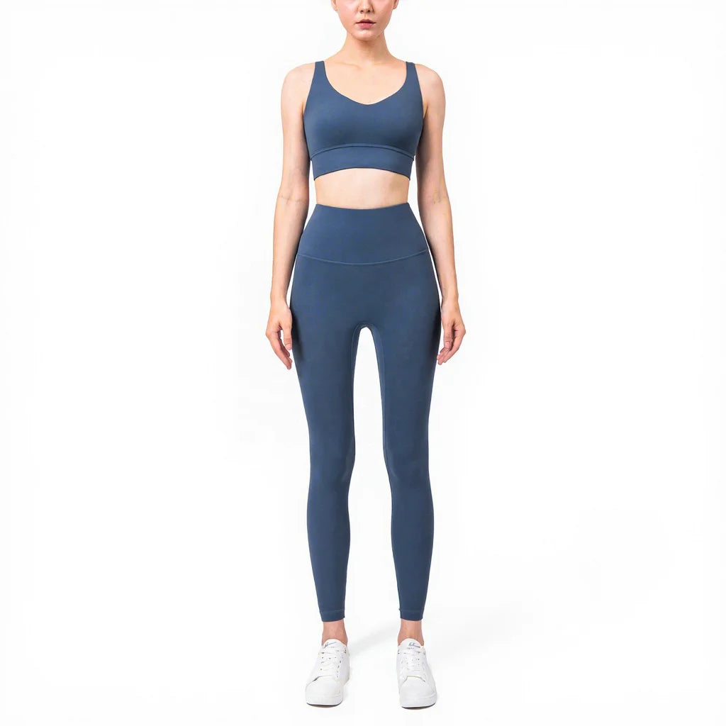 2026 High Quality Nylon Sports Bra 2 Piece Fitness Yoga Sets High Waist Leggings Women Breathable Waterproof Fashion Elastic