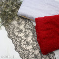 Elegant 21CM Black Tulle Flower Net Embroidery Border Lace Voile Floral Embroidered Lace Trim Fabric for Women Lingerie Dress