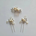 SLBRIDAL Handmade Alloy Clear Rhinestones Crystal Bridal Hair Comb Hair Pins Wedding Headpieces Hair Accessories Women Jewelry