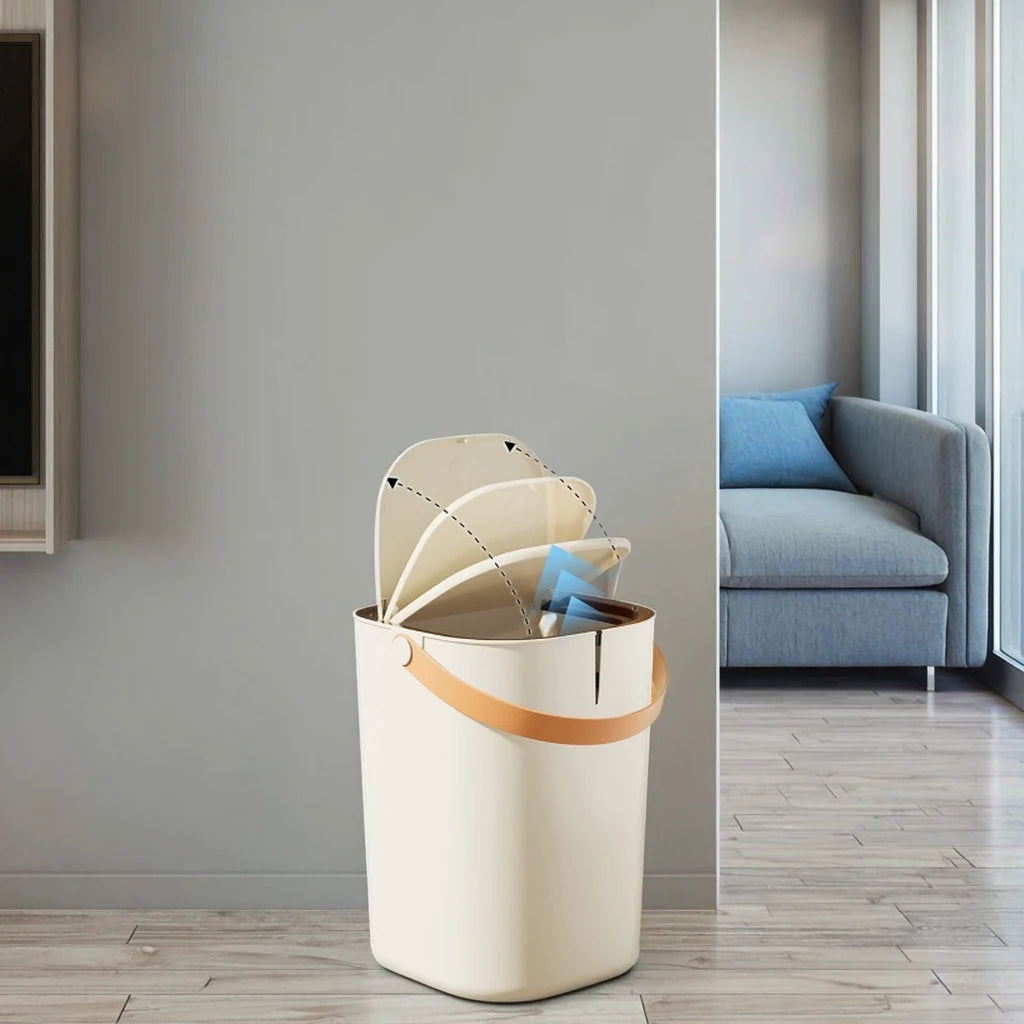 Wholesale 16L PP Handheld Plastic Trash Cans Pressing Type Standing Waste Bins for Office & Kitchen Recycling Storage Bins