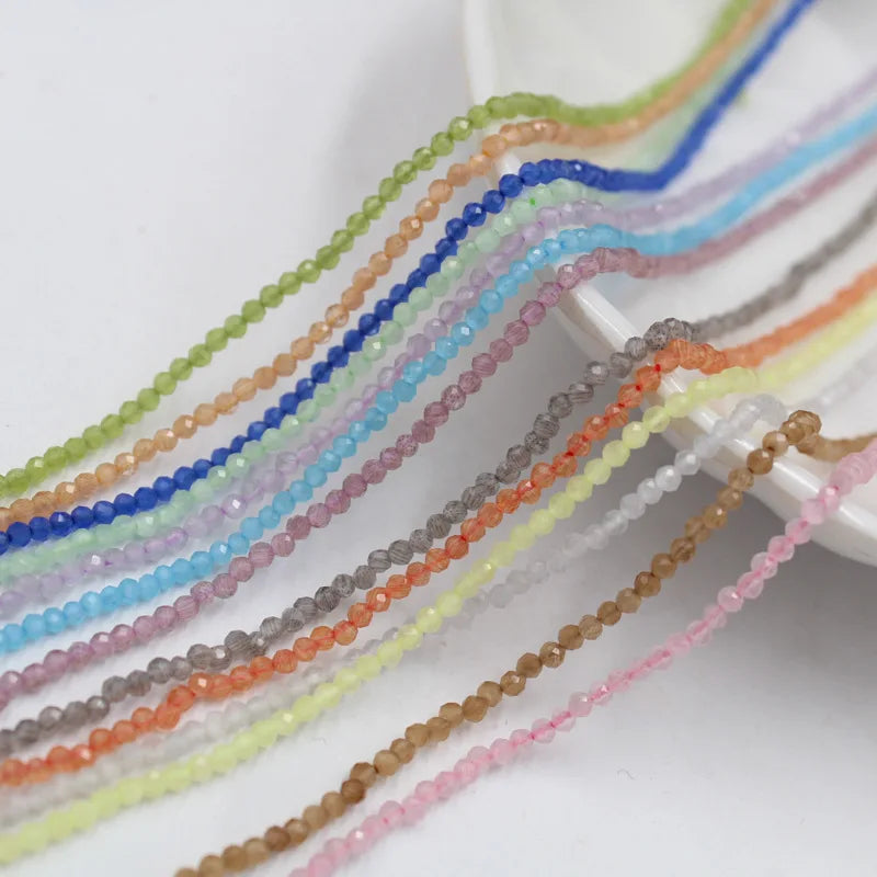Wholesale Round Faceted Cat's Eye  Stone Loose 2mm 3mm  Crystal Beads for Necklace Jewelry Making