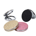 Hot Selling Glitter Compact Mirror Travel-Folding Pocket Handheld Cosmetic Makeup Double Personalized Bling PU Leather