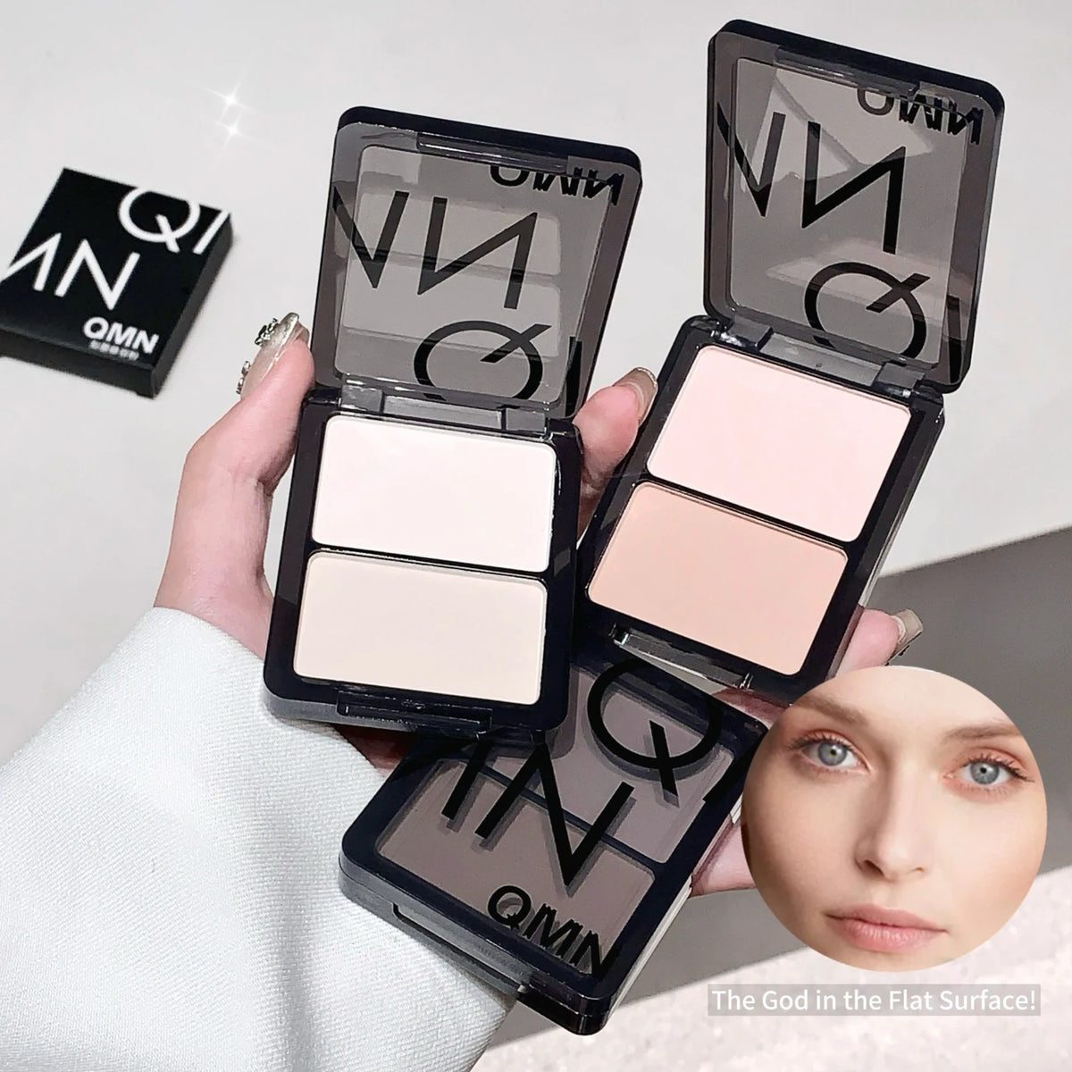QMN Private Label High Gloss Contour Cream Dual Use Dry and Wet Natural Brightening Face Contour and Blush Palette MegaBDM