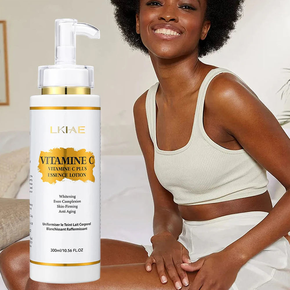 LKIAE Privated Label Skincare Deep Moisturizer Vitamin C Anti-Aging Skin Glowing Lightening Body Lotion for Dark Skin