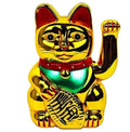5inches Battery Operated Golden Waving Hand Plastic Fortune Lucky Cat Maneki Neko Porcelain Japanese Piggy Bank
