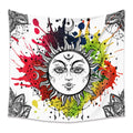 Witchcraft Astrology Mandala Tapestry Black and White Sun Moon Tarot Hippie Aesthetic Cloth Fabric Large Tapestry Wall Hanging