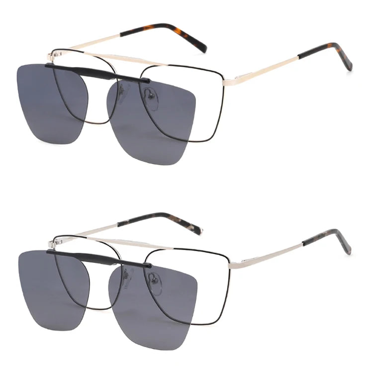 2 in 1 New Style Magnet Clip on Glasses Frame Trend Polarized Sunglasses for Men 2026 Optical Computer Glasses UV400