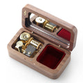 Wholesale Custom Wedding Ring Music Box Rectangular Engagement Proposal Creative Gift DIY Engraving Hand Cranked Wood