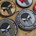 Round Eco-Friendly Fabric Sew-On Punisher Skull Tactical Badge Embroidery Patches