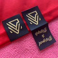 Softest Trademark Textile Hem Labelknitting logo Damask Hem Label for Garment Clothing