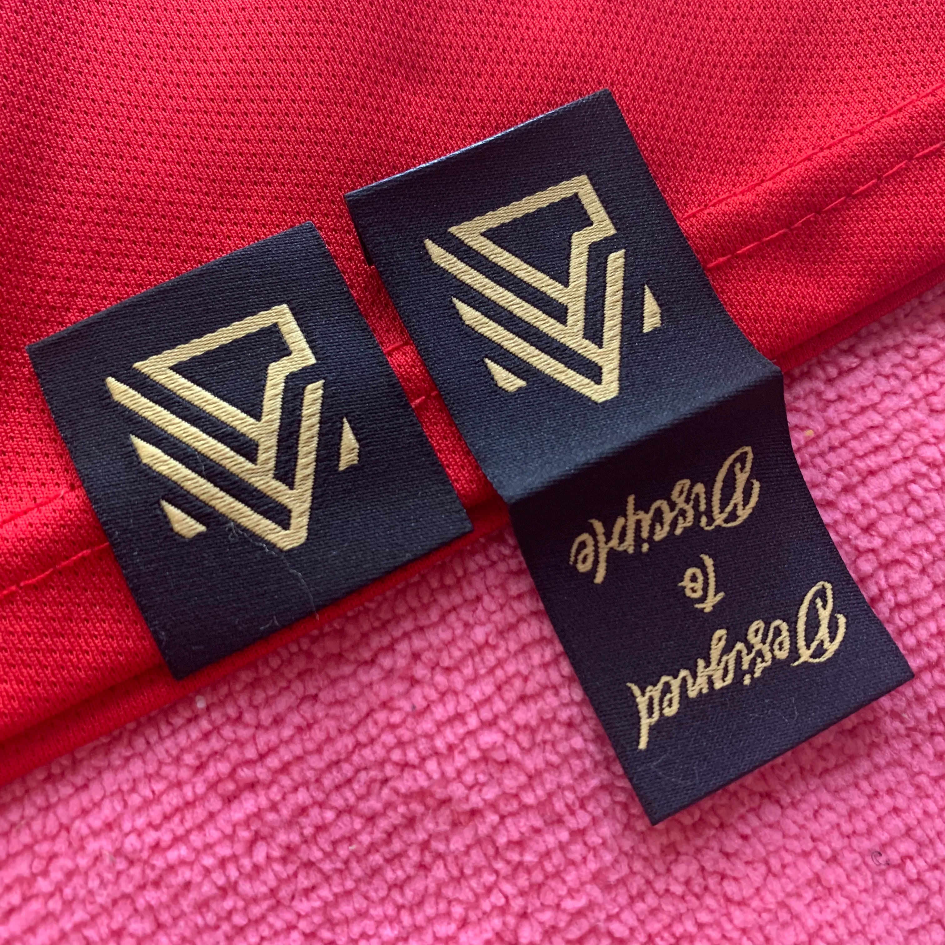 Softest Trademark Textile Hem Labelknitting logo Damask Hem Label for Garment Clothing